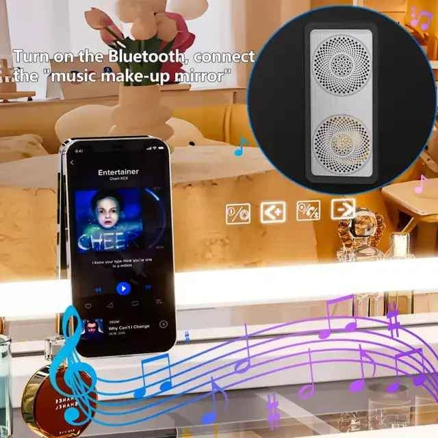 BRAND NEW Hasipu 40"x32" LED Vanity Makeup Mirror, Bluetooth - photo 2