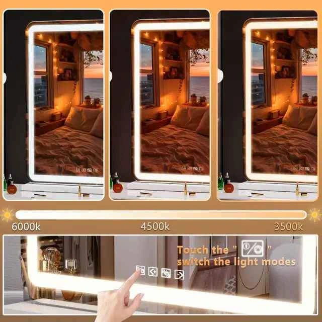 BRAND NEW Hasipu 40"x32" LED Vanity Makeup Mirror, Bluetooth - photo 5