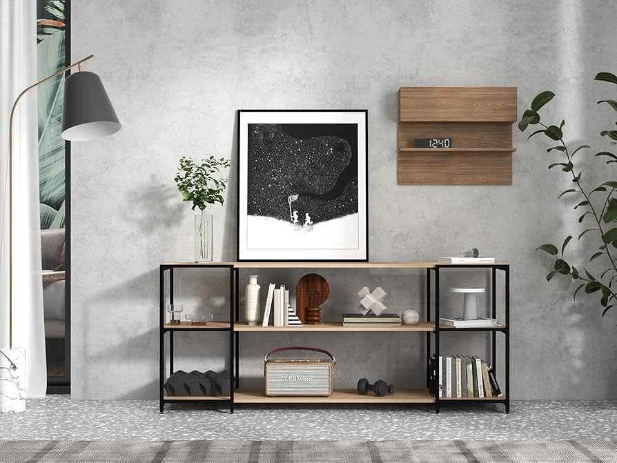 CB Home 71 Inch Wide Console Table - TV Stand - Shelving System - photo 2