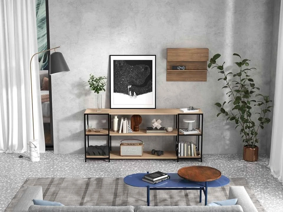 CB Home 71 Inch Wide Console Table - TV Stand - Shelving System - photo 3