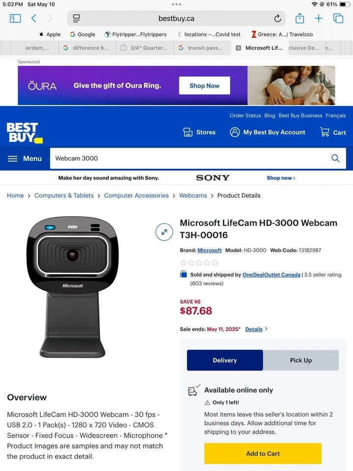 LifeCam HD-3000 Webcam - Brand New - photo 3