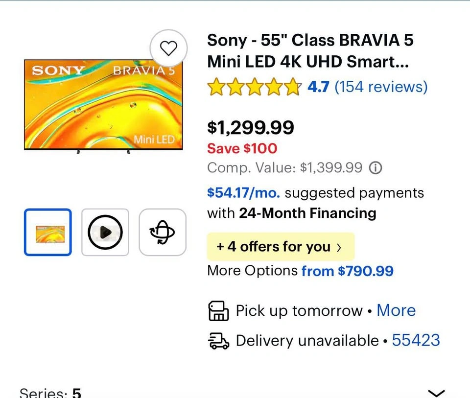 Sony Bravia 5 55" Mini LED TV - photo 2