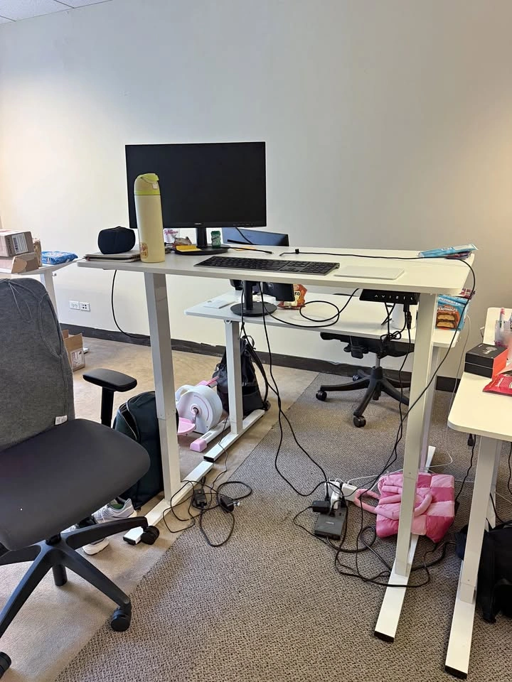Set of 7 White Electric Standing Desks - Downtown Chicago