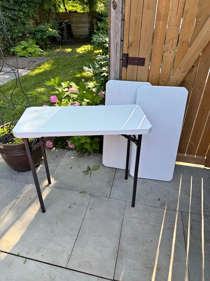 White Plastic Folding Utility Tables