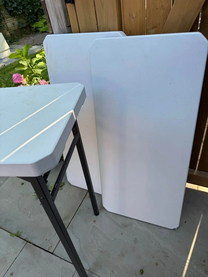 White Plastic Folding Utility Tables - photo 2