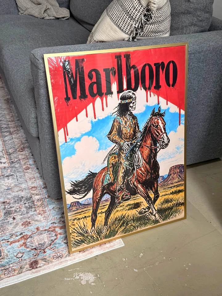 Retro Marlboro Cowboy Pop Art Print | Framed 20x28