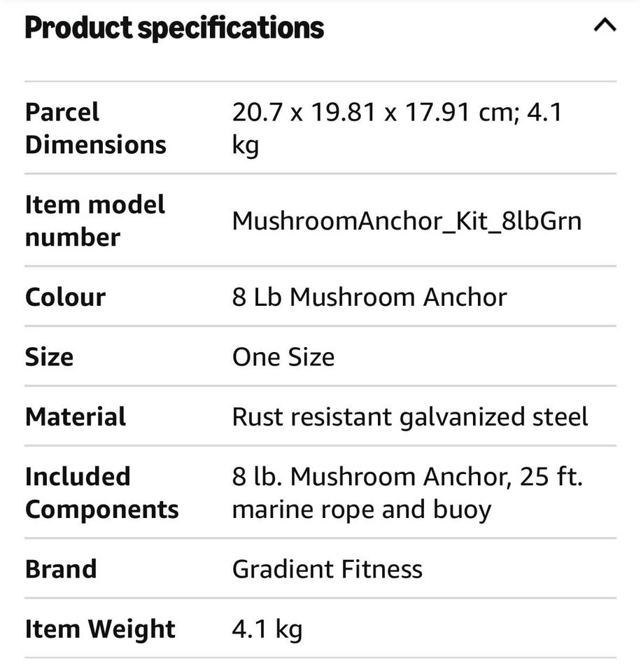 Anchor Mushroom 8LB - photo 4