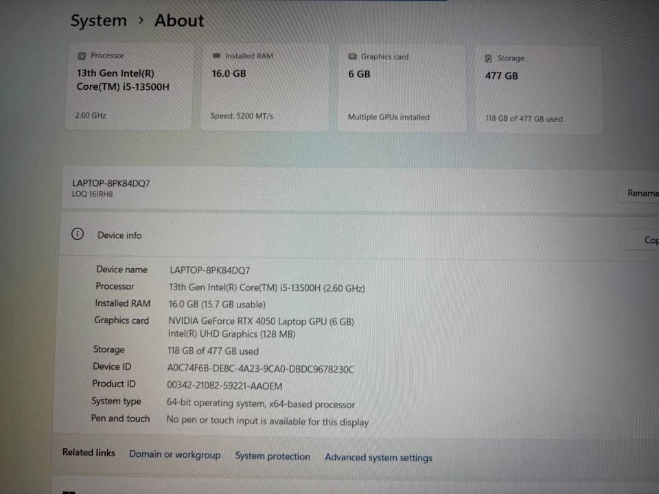 LENOVO LOQ 16IRH8 GAMING LAPTOP - photo 4