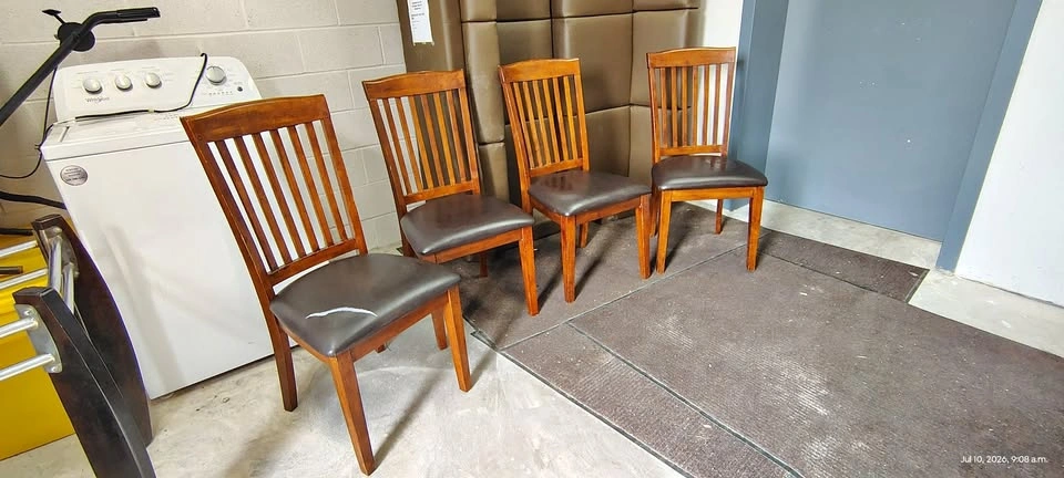 Set of 4 Wood Dining Chairs