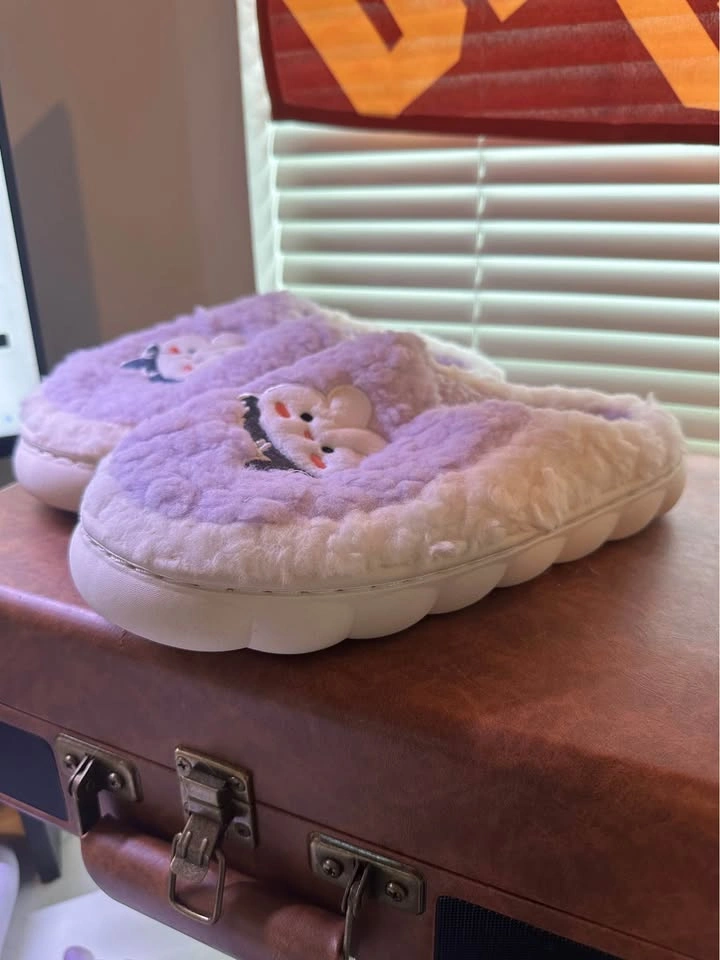 New Cute Rabbit Fleece Slippers - Purple (Size US Women's 7.5-8. - photo 4