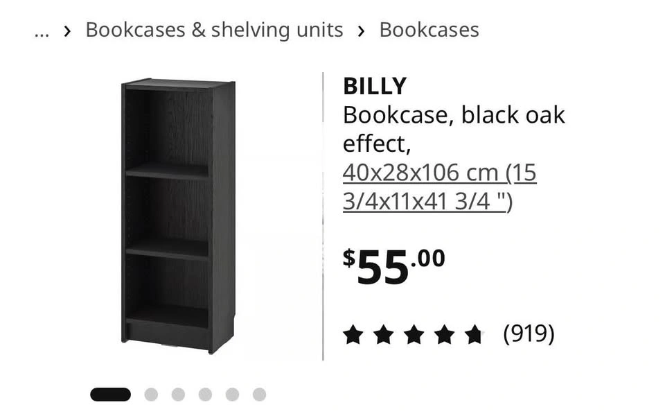 IKEA BILLY Bookcase 3-Tier Shelving Unit - photo 2