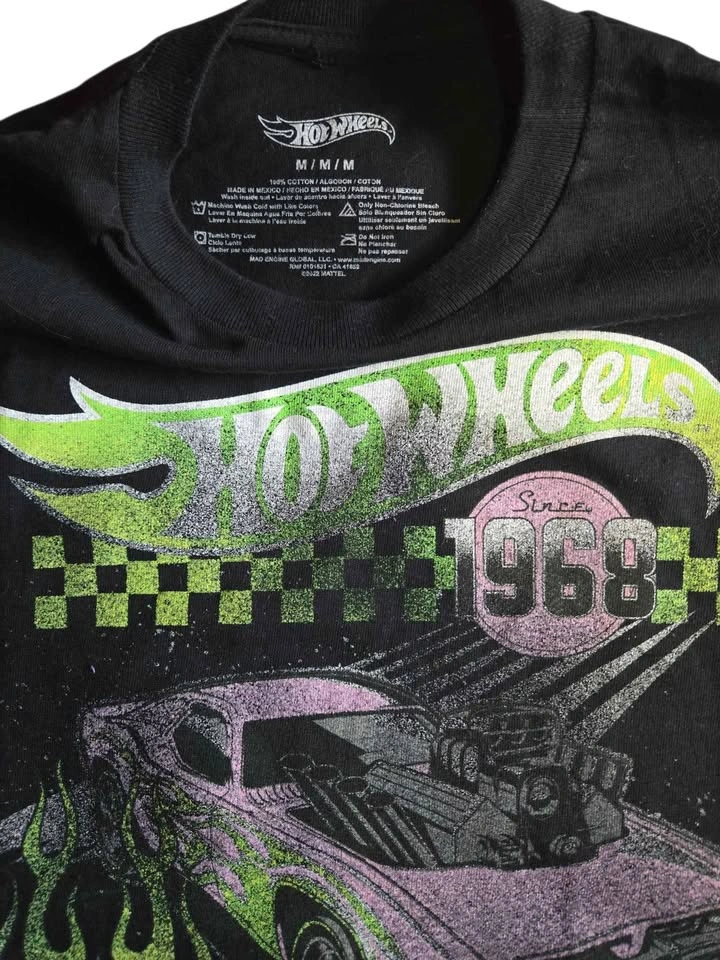 Hot Wheels Racing Graphic Tee Black Shirt Since 1968 Retro Muscl - photo 4