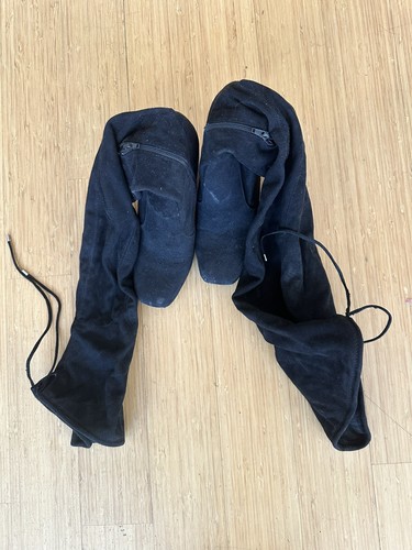 Women's Black Over the Knee Stretch Suede Boots Size 6.5 - photo 3