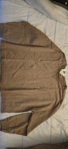 Aerie Women's Cropped Hooded Sweatshirt Brown/Caramel, XL