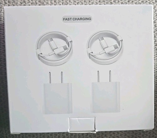 20W PD Fast Charger Cable Set For iPhone 15-17 (2 Pack)