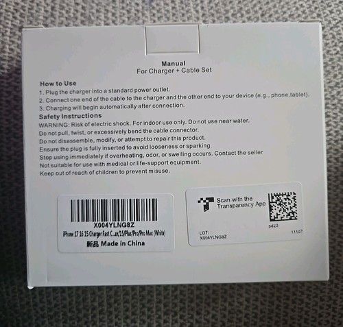20W PD Fast Charger Cable Set For iPhone 15-17 (2 Pack) - photo 2
