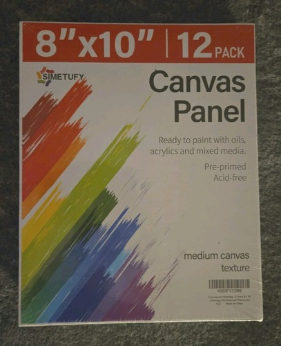8" X 10" 12 Pack Canvas Panels Pre-Primed Acid-Free