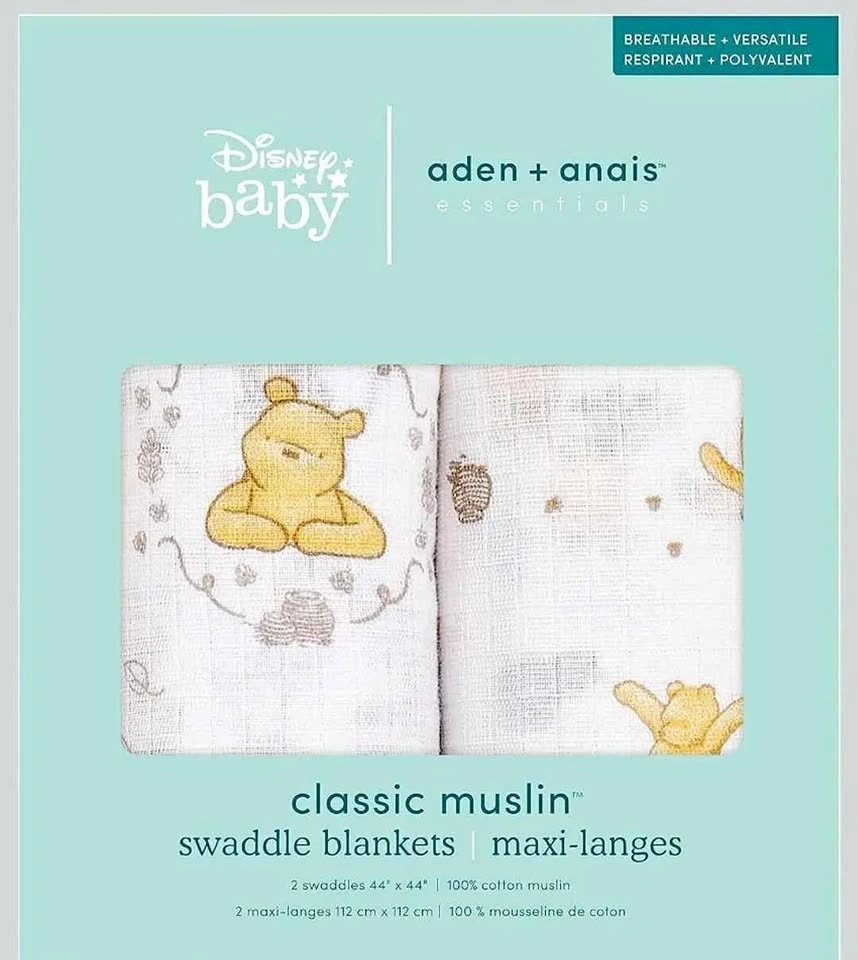 Swaddle blankets set of 2 baby Winnie the Pooh design