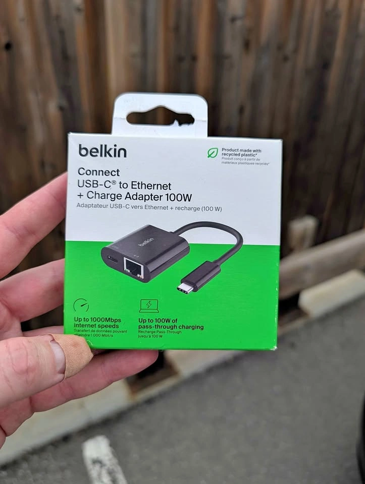 Belkin USB-C to Ethernet + Charge Adapter 100W