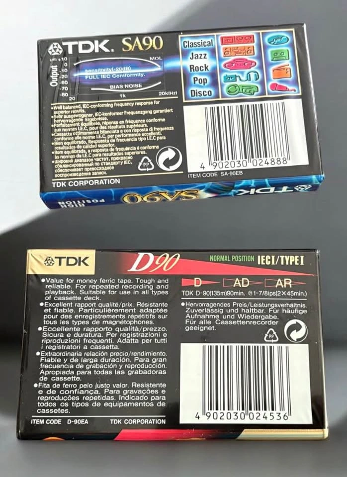 NOS TDK D90 and SA90 Blank Audio Cassette Tapes - photo 2