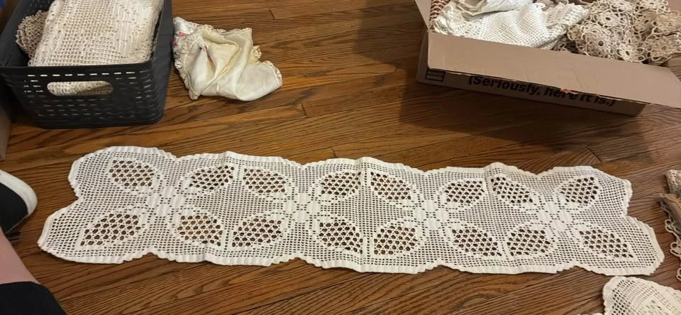 Crochet runner vintage set - photo 3