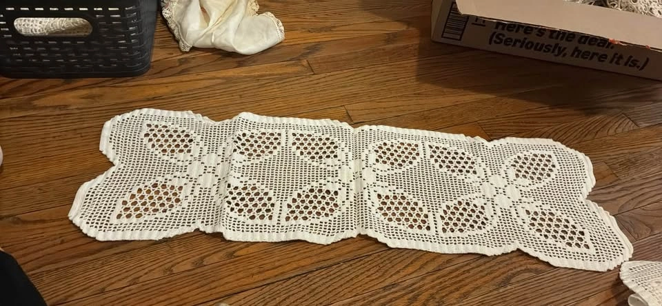 Crochet runner vintage set - photo 4
