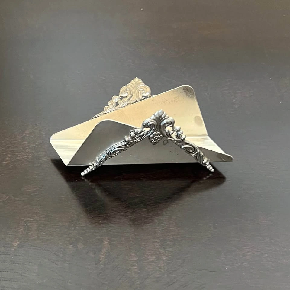Vintage Silver-plated Small Napkin Holder / Letter Holder - photo 2