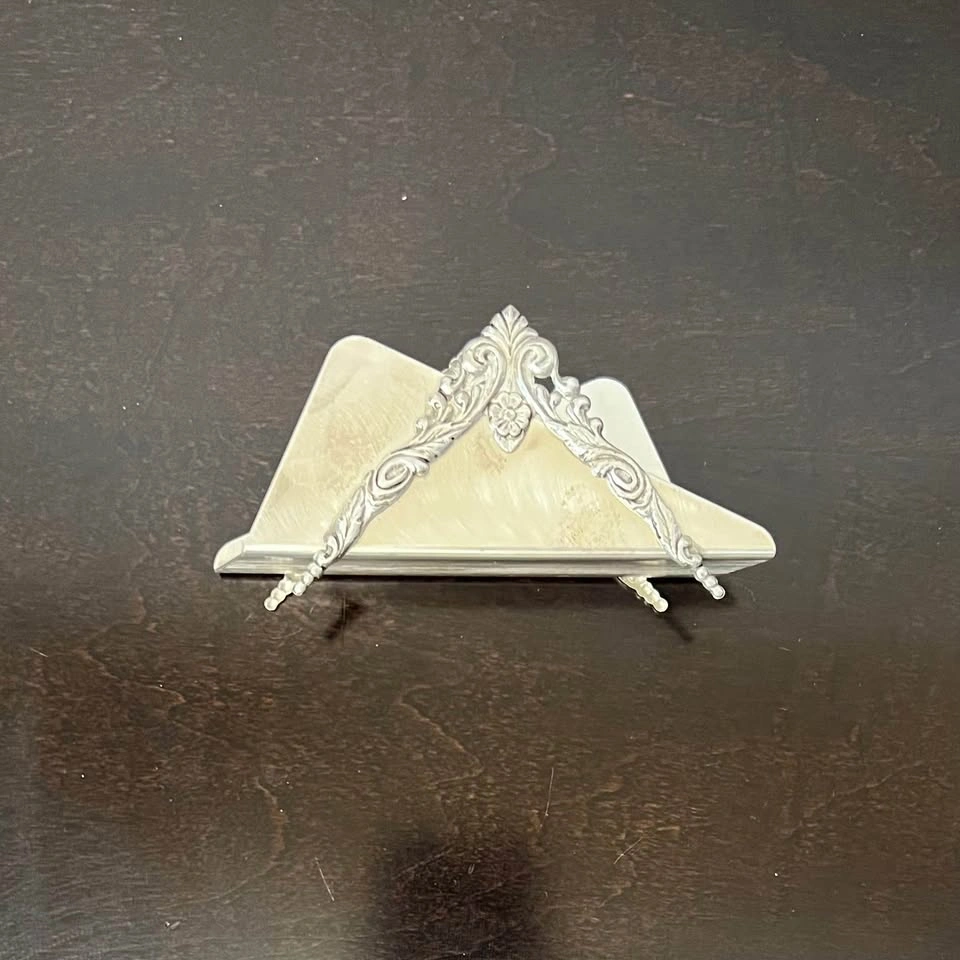 Vintage Silver-plated Small Napkin Holder / Letter Holder - photo 3