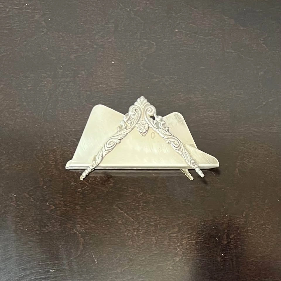Vintage Silver-plated Small Napkin Holder / Letter Holder - photo 4
