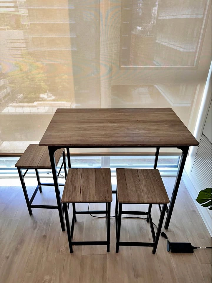 Bar Height Dining Table Set with 4 stools