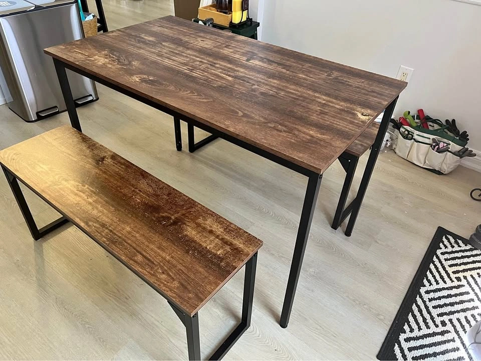 Apartment size kitchen table and 2 benches