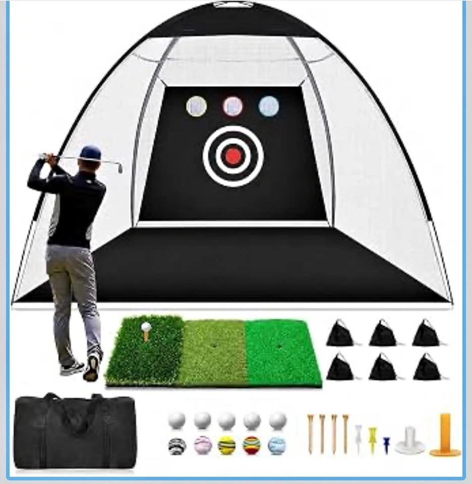 Golf Practice Net 10×7ft – Indoor & Outdoor Golf Hitting Net