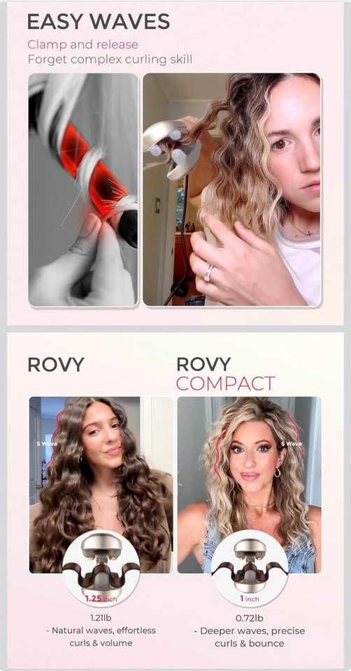 TYMO ROVY 1” 3-Barrel Hair Waver – Ionic Beach Wave Curling Iron - photo 2
