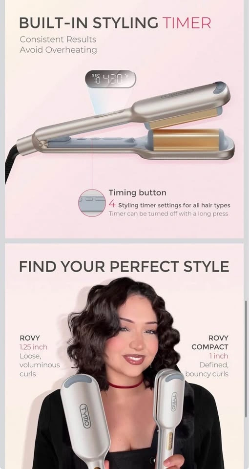 TYMO ROVY 1” 3-Barrel Hair Waver – Ionic Beach Wave Curling Iron - photo 4