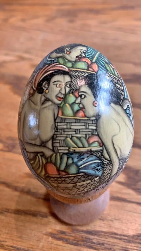Hand Painted Duck Egg from Bali