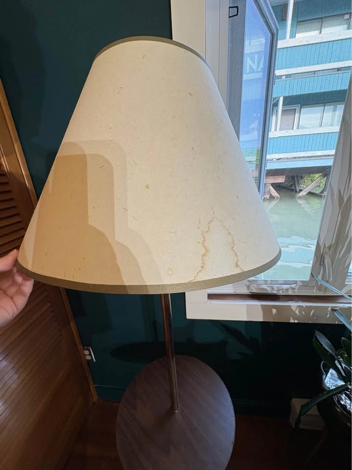 Mid-Century Modern Floor Lamp with Integrated Side Table - photo 2