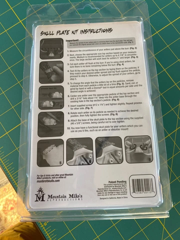 Antler Skull Plate Mounting Kit- Taxidermy supplies - photo 2
