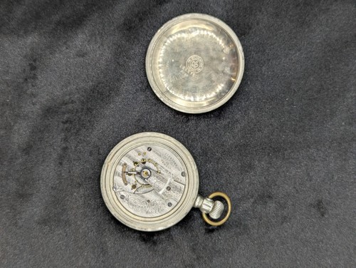 Antique American Waltham 15 Jewel Pocket Watch Silverode Hunter - photo 3
