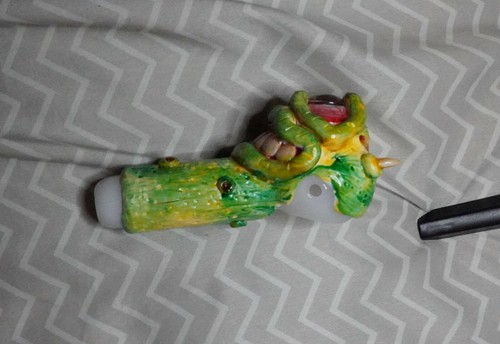 Green Monster smoking pipe - functional glass art smoking pipe - photo 4