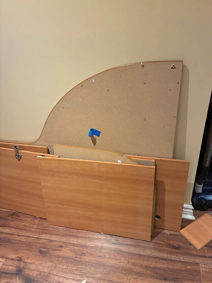 FREE - taken apart desk - wooden pieces and screws - photo 2