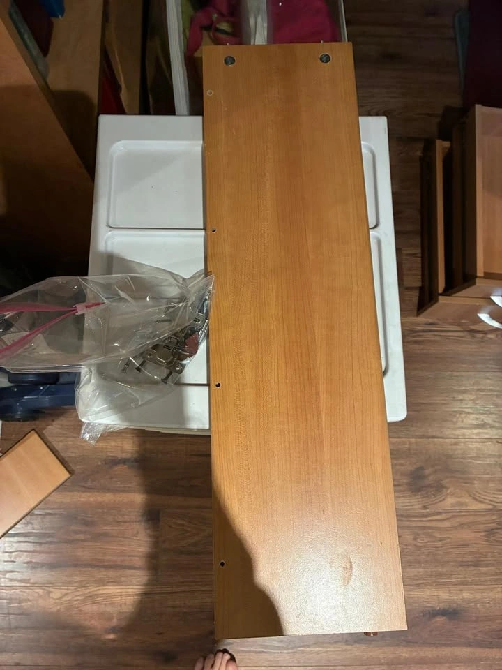 FREE - taken apart desk - wooden pieces and screws - photo 3
