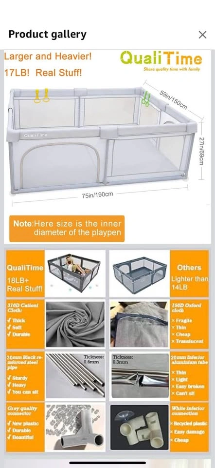 X-large baby playpen 75x60 - photo 2