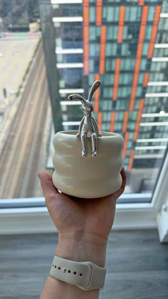 White Ceramic Bunny Pot