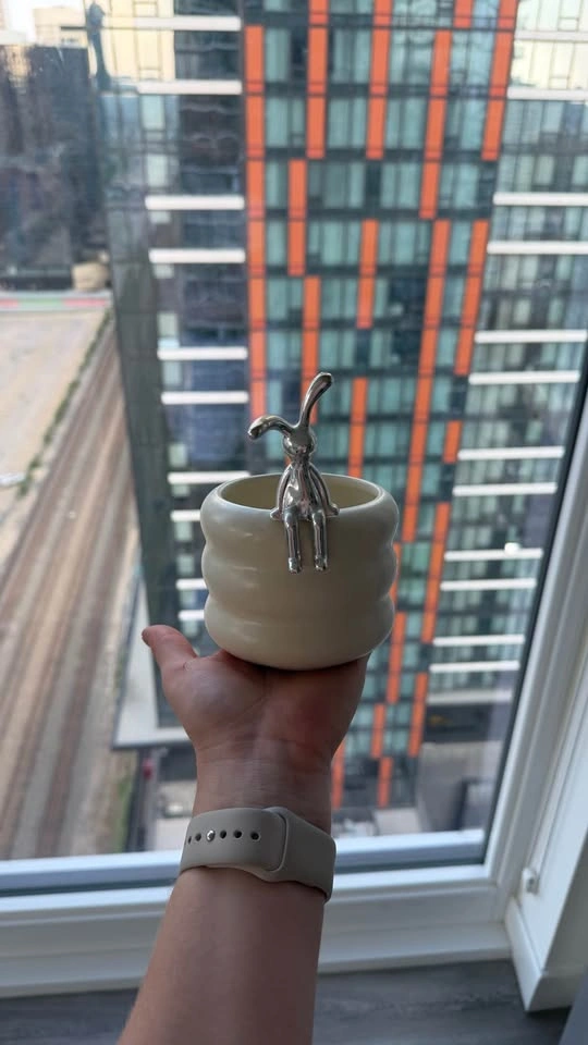 White Ceramic Bunny Pot - photo 5