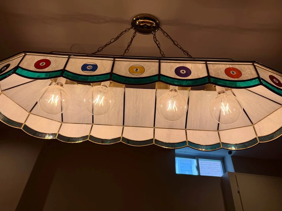 Stained Glass Billiard Pool Table Light - photo 3