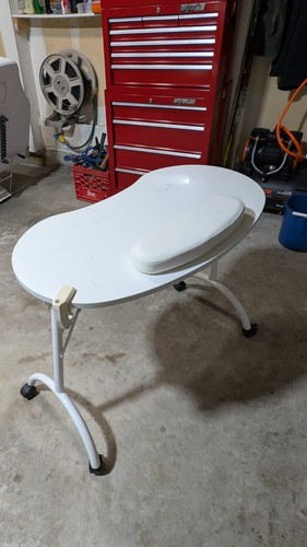 Used white manicure desk with white stool