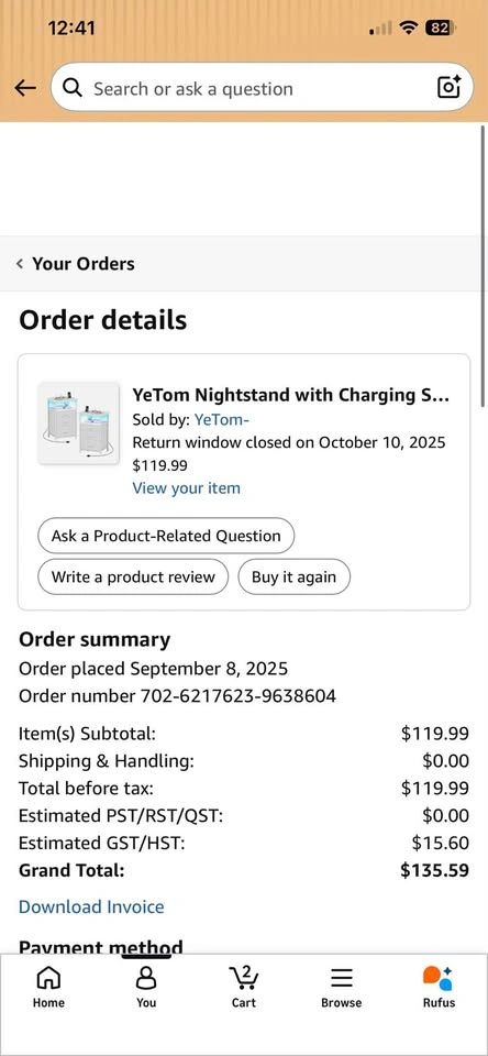 YeTom Nightstand with Charging Station (2) - photo 3