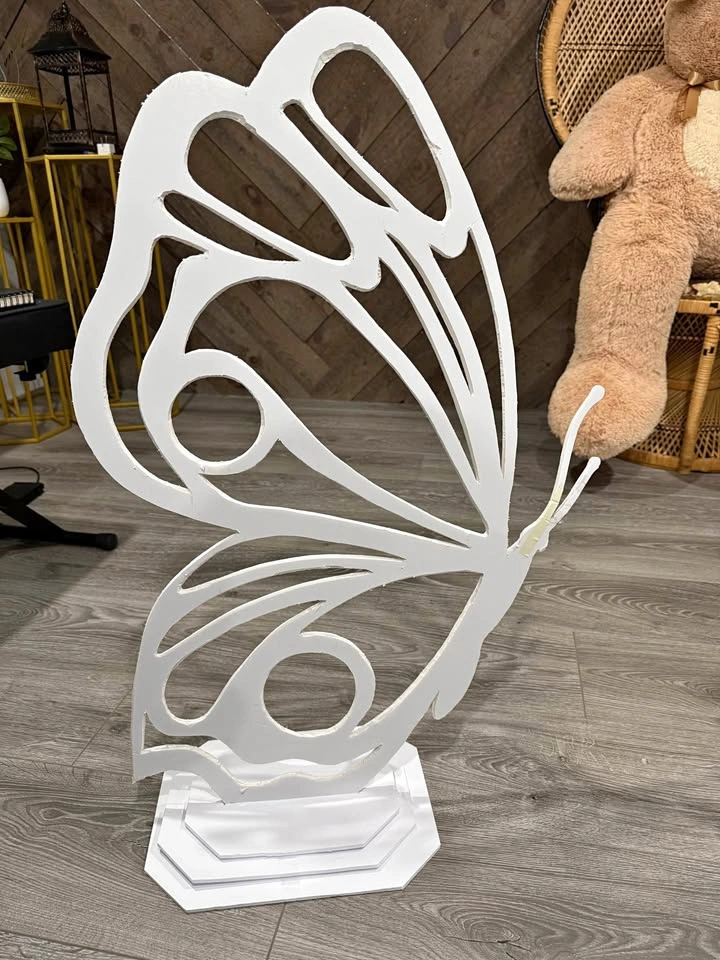 Large White Butterfly Cutout Decor- handmade from foam board