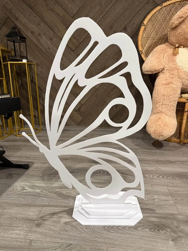 Large White Butterfly Cutout Decor- handmade from foam board - photo 2