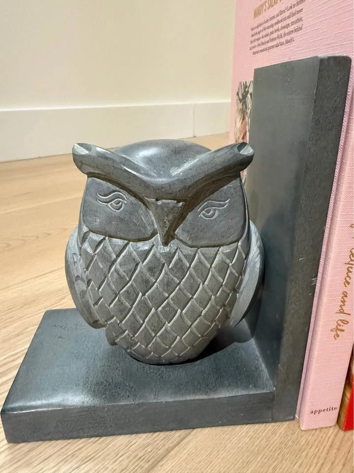 MUST GO - Owl Bookends – Heavy Decorative Stone (Pair) - photo 2
